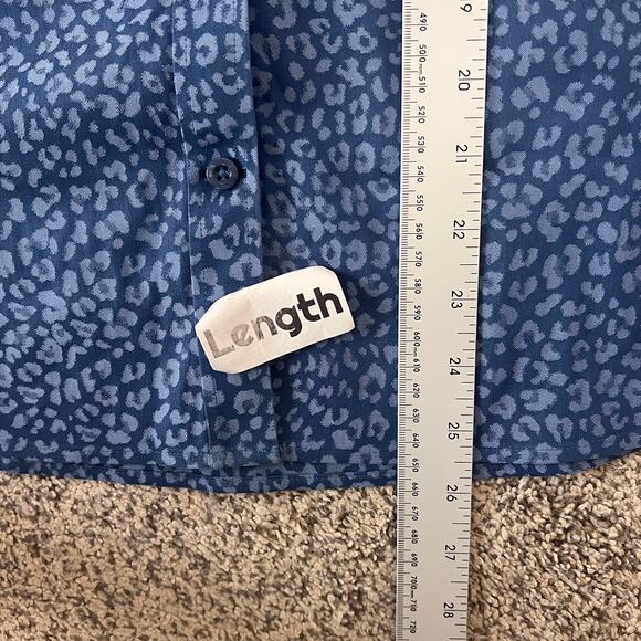 Chicos Womens S Minimalist Office Business Classic No Iron Leopard Button Shirt - Picture 10 of 10